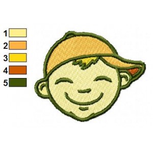 Boy Smiling Embroidery Designs